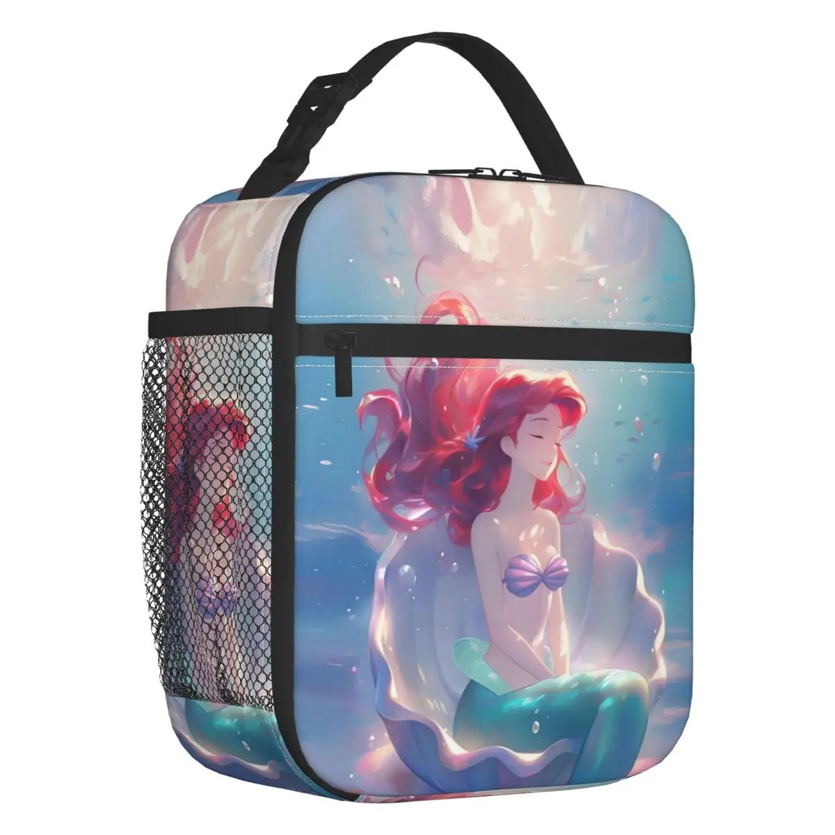 

Custom Cartoon The Little Mermaid Lunch Bag Warm Cooler Anime Kawaii Princess Insulated Lunch Boxes for Kids School