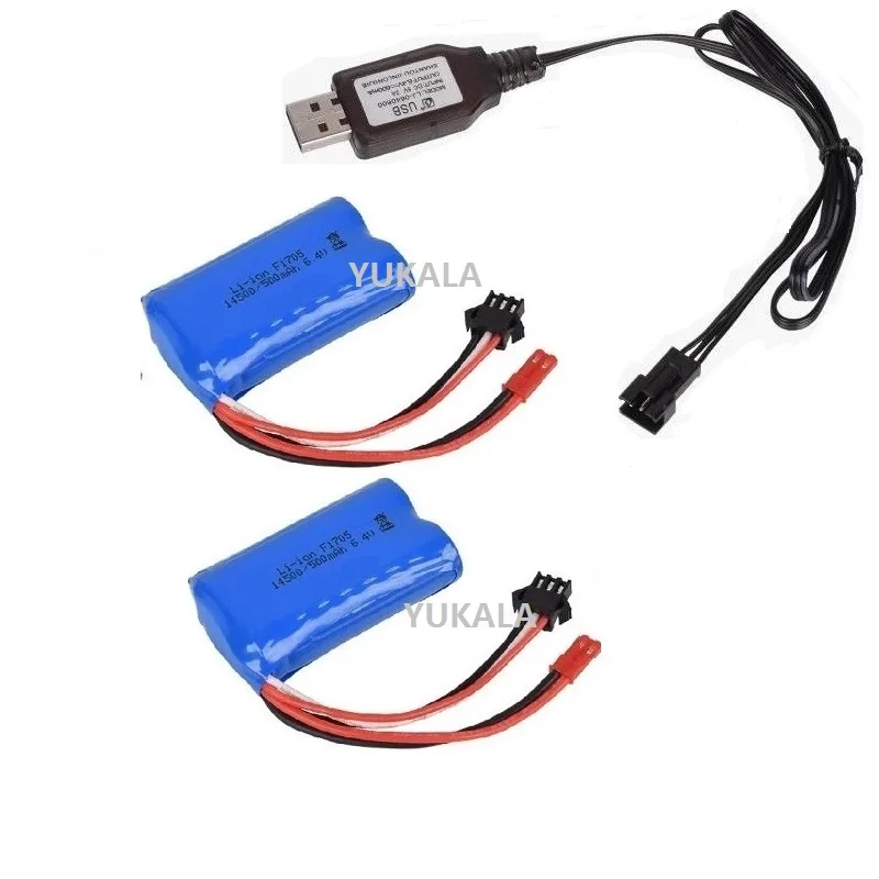 

6.4v 500mah Li-ion battery 14500 JST Plug/USB For Wltoys 18401 18402 18403 18404 18405 18409 1/18 high speed RC truck battery