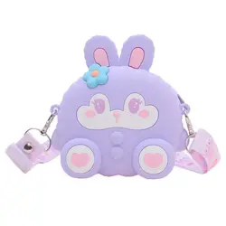 Cartoon Rabbit Shape Crossbody Bag Silicone Coin Purse Kindergarten Baby Bag Girls Going Out Decorative Bag Women's Shoulder Bag