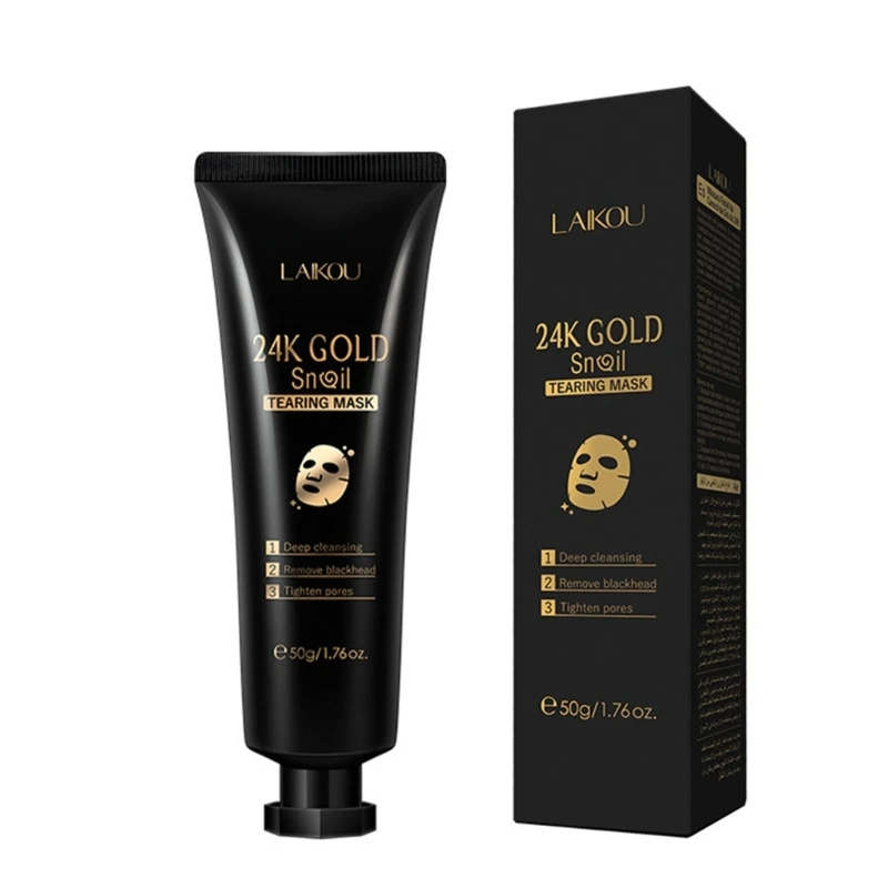 24K Gold Snail Collagen Face Tear Off Mask Cleansing Dark Spots T-Zones Nose