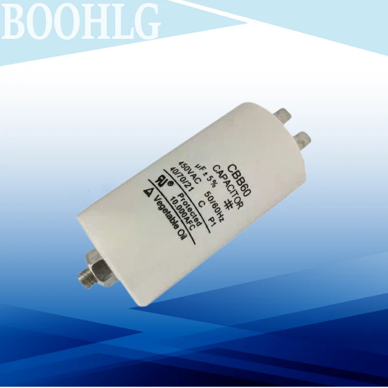 Condensador de lavadora CBB60 4UF 5UF 6UF 8UF 10UF 12UF 15UF 20UF 25uF 50UF 100UF Condensador de arranque de bomba de agua con tornillos
