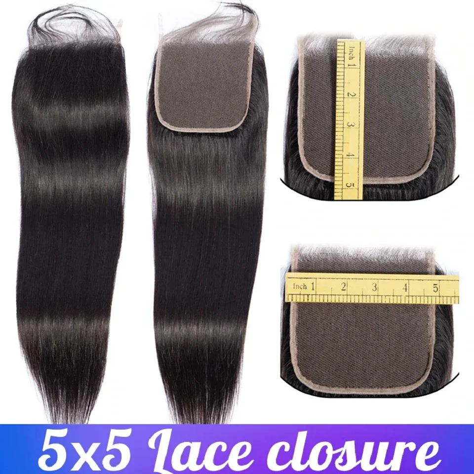 12-22 24 Zoll 4x4 Straight Lace Closure, nur vorgezupft, 13x4 Schweizer transparente Lace Frontal aus Echthaar für schwarze Frauen