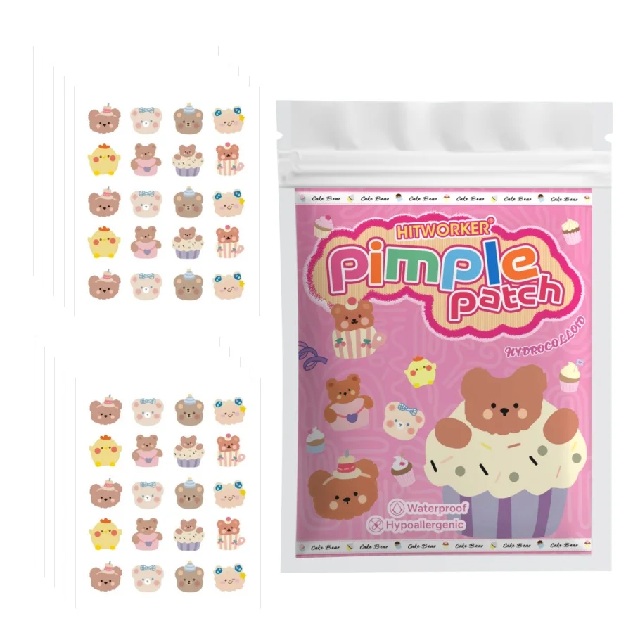 Cute Bear Design Hydrocolloid Acne Patch Light Breathable Concealer Mild Non-Irritating Solution for Pimples