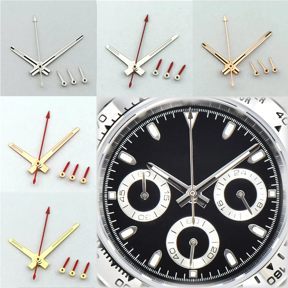 Jeu d'aiguilles VK-63 de 13.5mm de longueur, accessoires de montre lumineux assemblés C3, pièces argent or Rose or