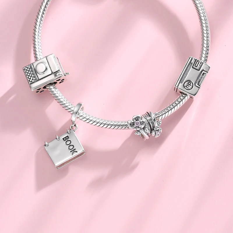 Love Music 925 Sterling Silver Fashion Music Circus Food Rock Charms Beads Fit Original JIUHAO Charm Bracelet Jewelry Making