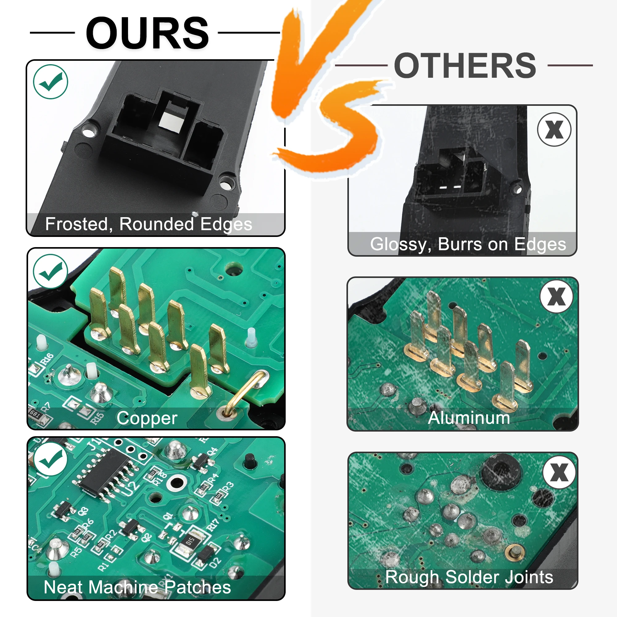 

UXCELL Front Left Driver Side Power Window Switch for Toyota Tundra Tacoma Window Control Switch No.8482008010/8482004041 Black