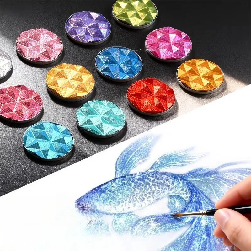 28-colors-pearlescent-watercolor-paint-set-art-supplies-student-art-dyeing-card-english-calligraphy-flower-dyeing-water-color