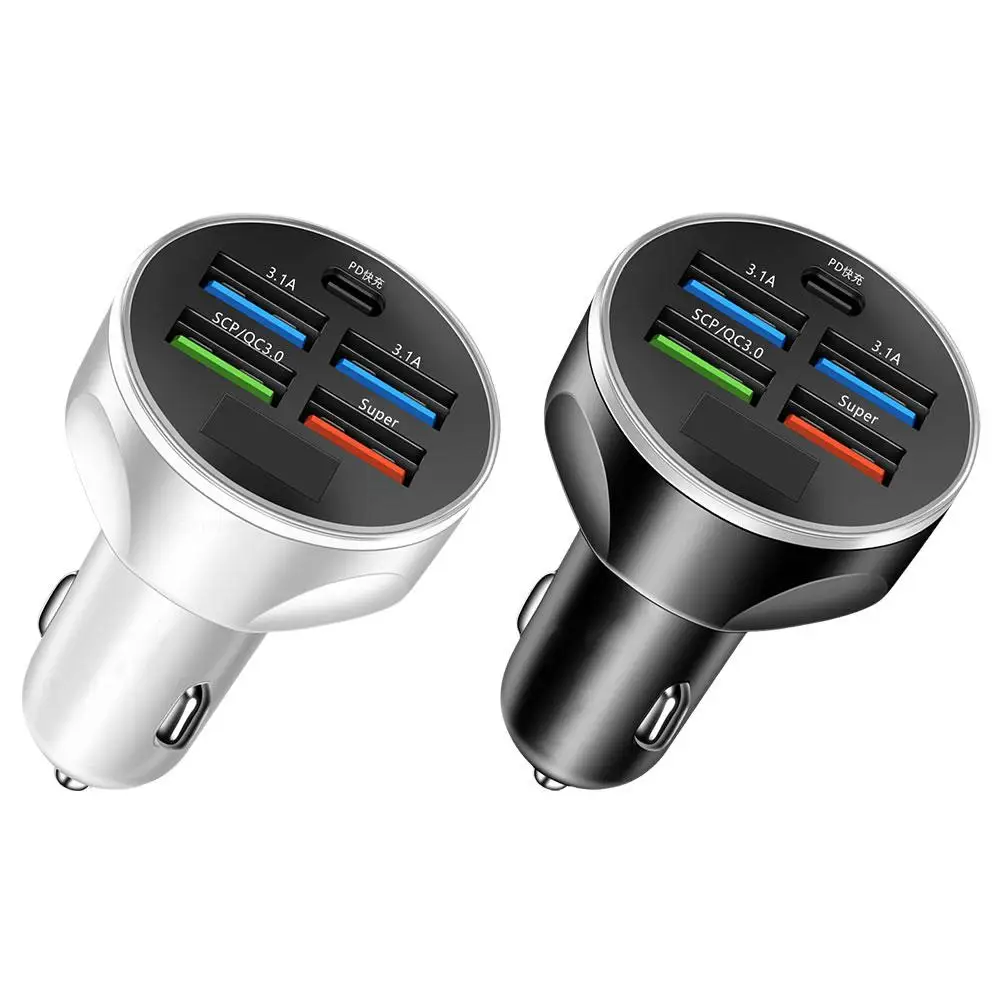 NEW High-end 250W 4 USB Car Charger Type C PD QC3.0 Fast Charging Auto Mobile Phone Adapter For IPhone For Huawei X A9C0