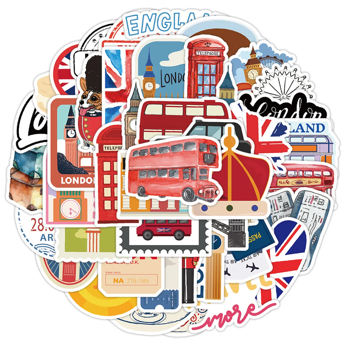 

10/30/50PCS London Graffiti Stickers Originality Cartoon Sticker DIY Toy Scrapbook Luggage Laptop Phone Guitar Bike Skateboard