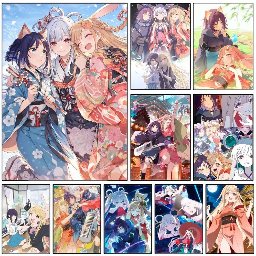 Music Anime C-Cosmic Princess Kaguya Poster  Self-adhesive Art Waterproof Paper Sticker Coffee House Bar Room Wall Decor