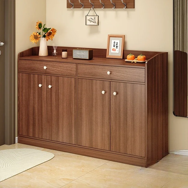 Factory Household Goods Shoe Cabinet Household Entrance Against The Wall Integrated Entrance Cabinet Multi-layer Storage Locker