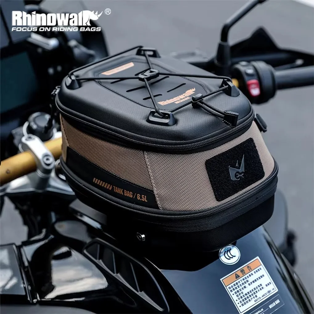 Motorcycle Tank Bag Magnetic Quick Release - Rhinowalk製、バイク用タンクバッグ。磁石によるクイックリリース式、防水仕様、6.5L容量、盗難防止機能付き。BMW GS 1250/1300対応。バイク用アクセサリー。