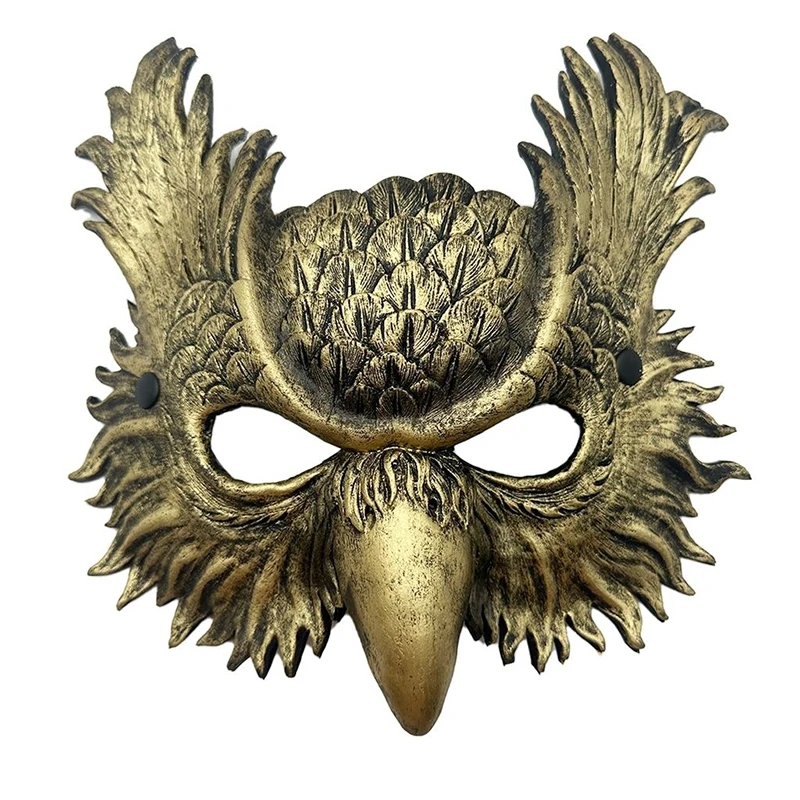 Owl Mask Halloween Masquerade Masks Bird Animal Half Face Cosplay Comic Con Costume Accessories Festival Party Prom Gold Silver