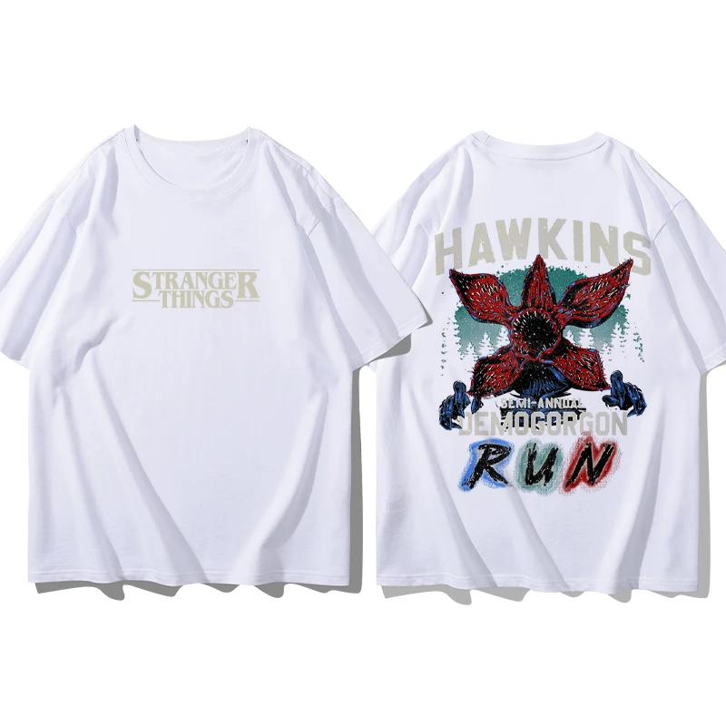 New European And American Stranger Things5 Short Sleeve T-Shirt Hellfire Club Women'S Men'S Round Neck Loose Casual Sports Shirt