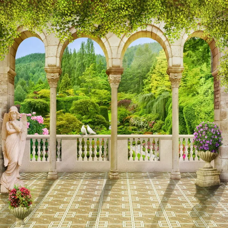 春のバルコニーのシーン,写真の背景,都市の海の窓,滝の風景,赤ちゃんの誕生日の背景