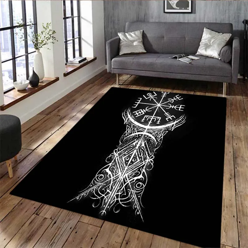 3D Nordic Rune Axe Pattern Printed Living Room Carpet Floor Mat rugs for bedroom rugs for bedroom rugs