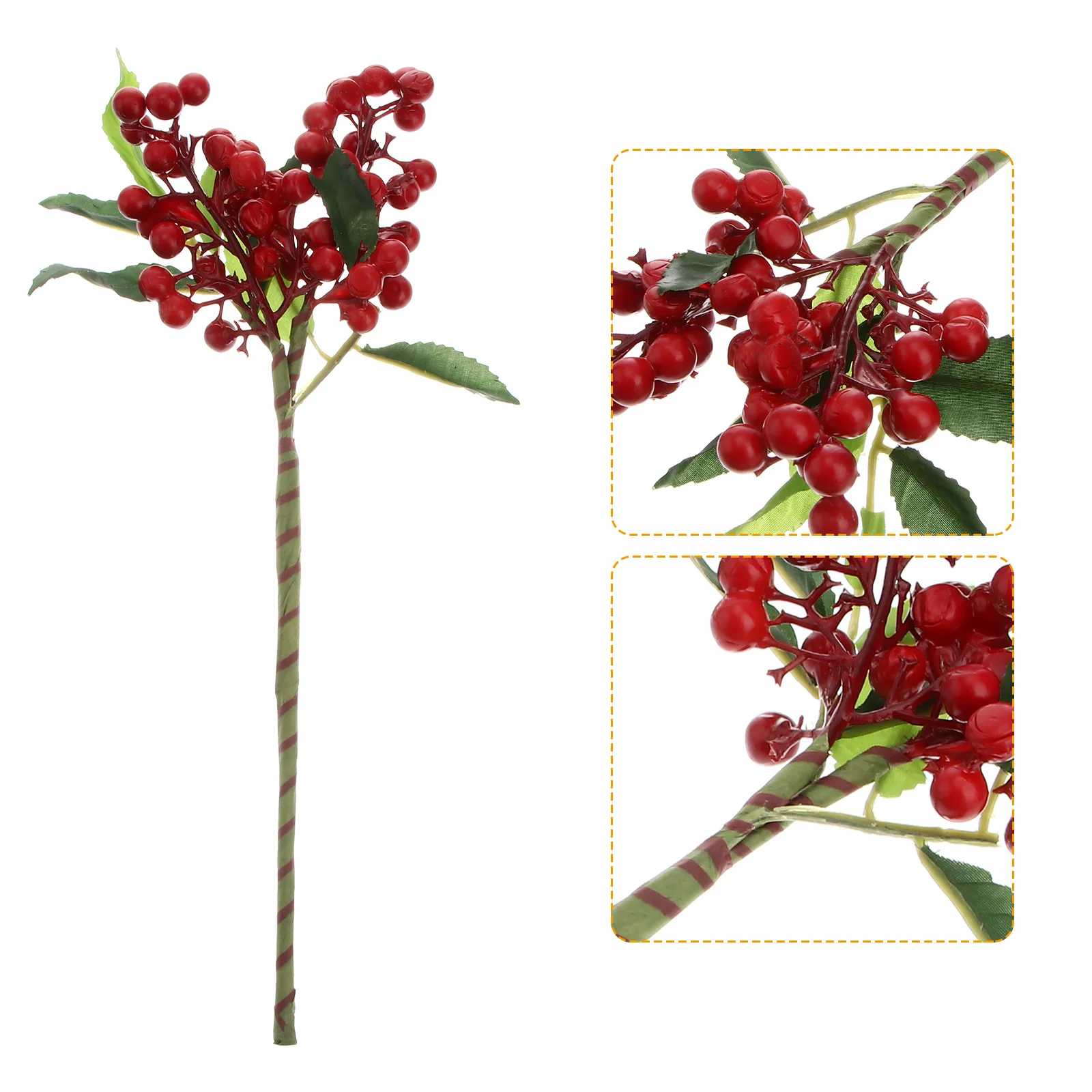

2Pcs Christmas Berry Picks Artificial Holly Berries Fake Red Bunches for Home Table Wreath Tree Decor Red Berry Picks