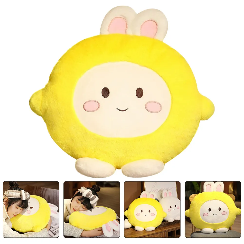 

Lifelike Lemon Rabbit Cuddling Pillow Decorative Home Kids Early Education Snuggle Soft Bunny Throw Pillow White Rabbit Stuffed