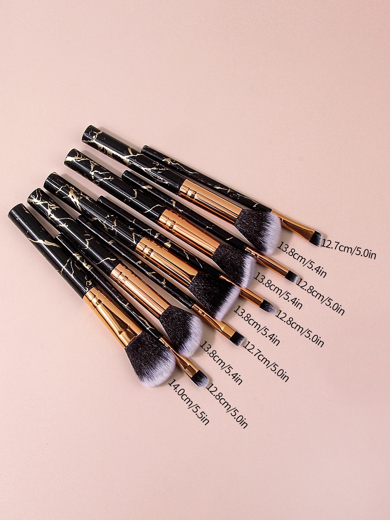 10PCS 다기능 대리석 질감 메이크업 브러쉬 세트, 파운데이션 브러쉬, 블러쉬 브러쉬, 컨투어링 브러쉬, 아이섀도우 브러쉬 포함