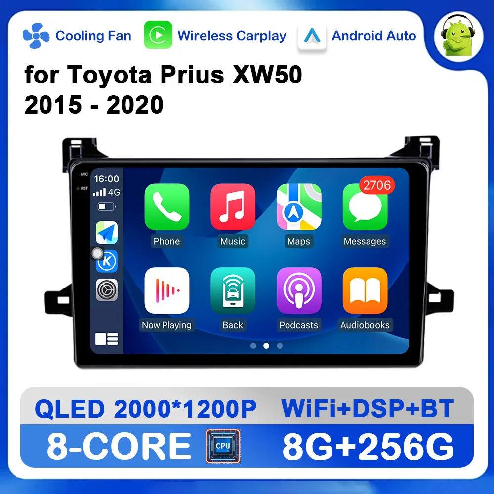 

for Toyota Prius XW50 2015 - 2020 Android Intelligent System Navigation GPS Car Radio Multimedia Player Bluetooth Touch Screen