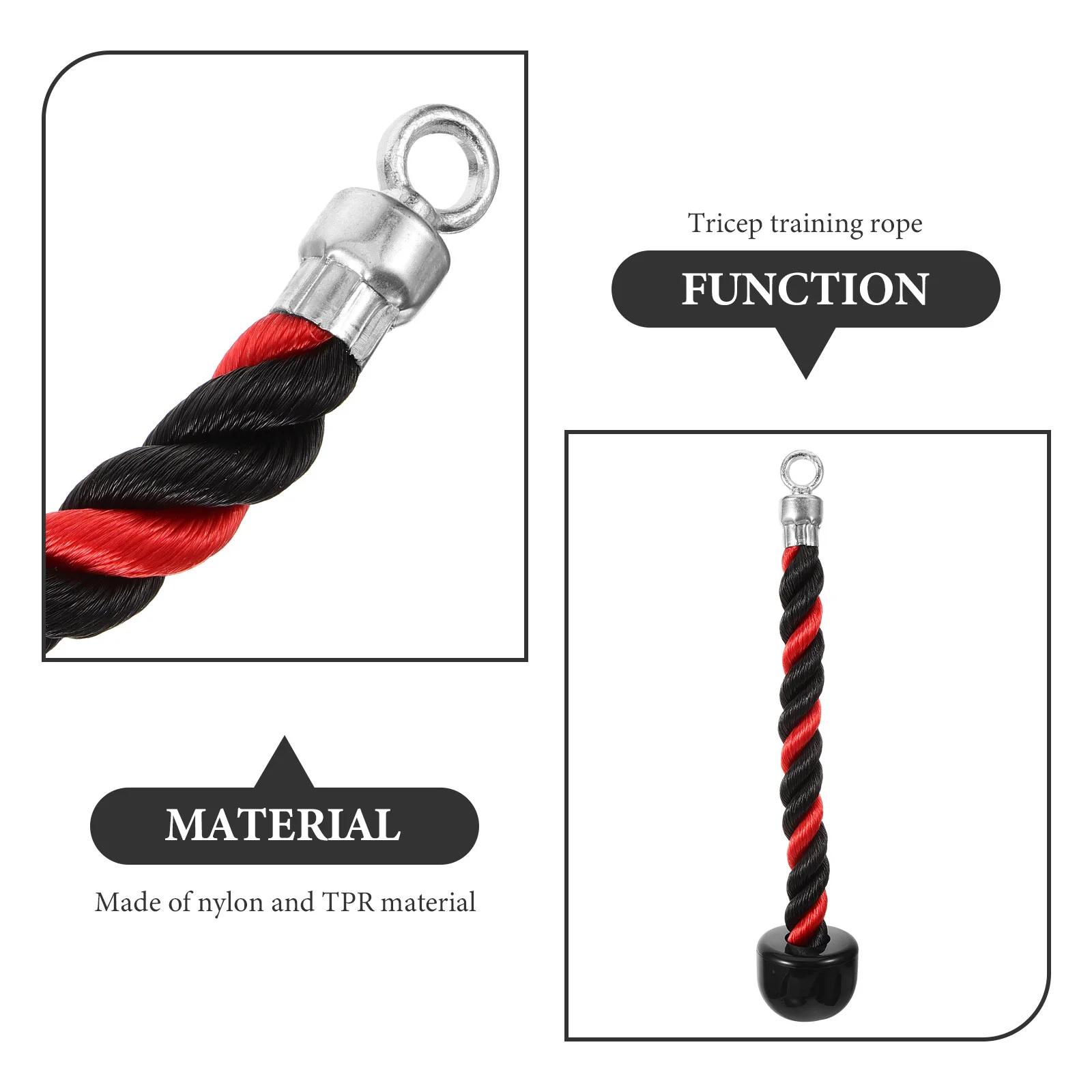 Puller Cable Attachments Gym Fitness Training Rope Handle Tricep Grip Triceps Nylon Heavy Duty Biceps Training Rope Fitness