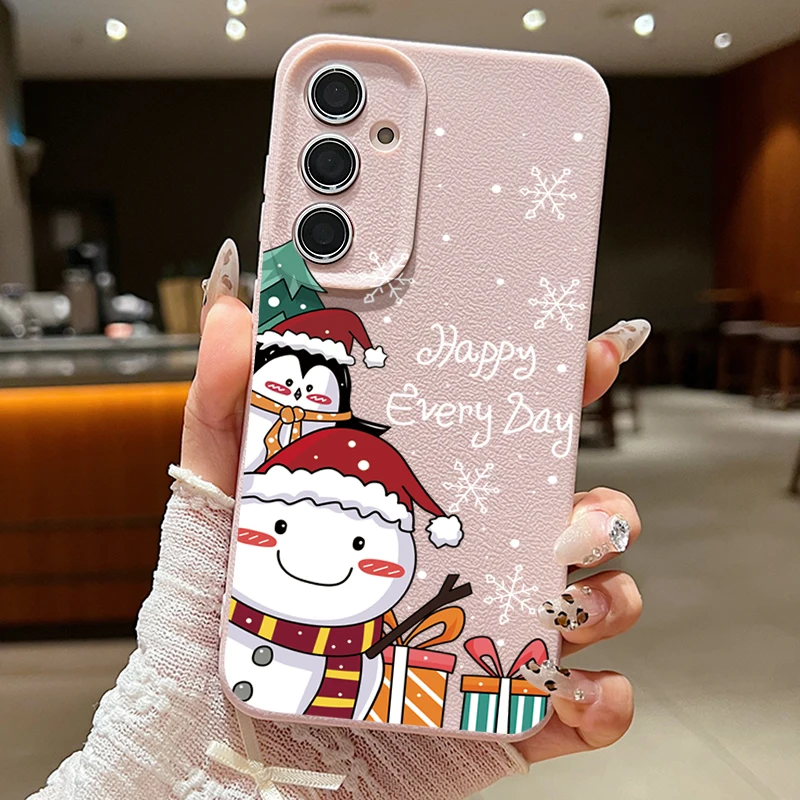 Christmas Penguin Snowman Case For Samsung Galaxy A16 S24 S23 S22 S21 Ultra S20 FE A14 A34 A52 A53 A15 A25 A35 A55 A54 5G Capa