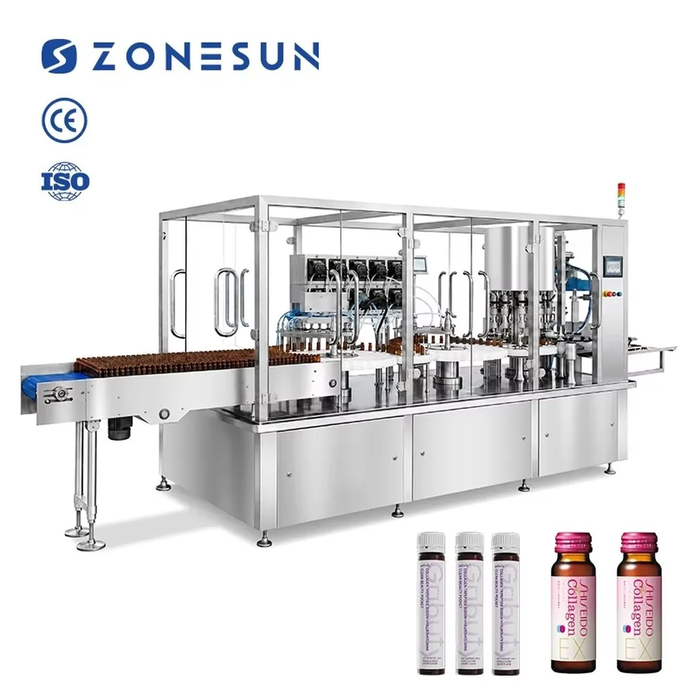 ZONESUN ZS-AFC39W Automatic Rotary 10 Heads Servo Peristaltic Pump Small Bottle Liquid Filling Capping Machine
