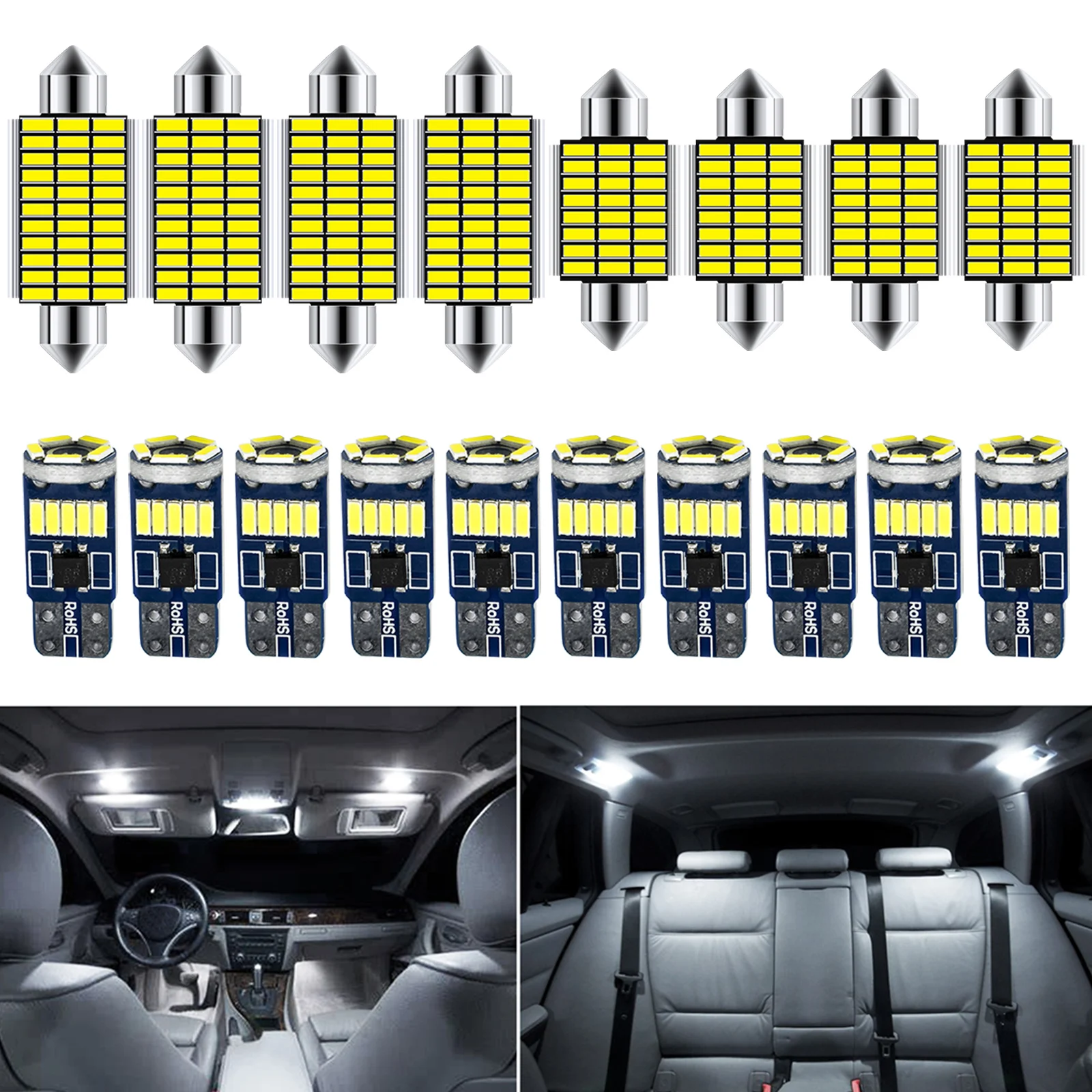 

LED Interior Map Dome Light Kit Ceiling Cabin Bulb For BMW 3 Series E36 E46 E90 E91 E92 E93 F30 320 323 325 330 335 M3 1998-2018