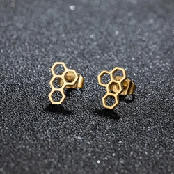 1Pair Stainless Steel Bee Earrings for Women Honey Comb  Earrings