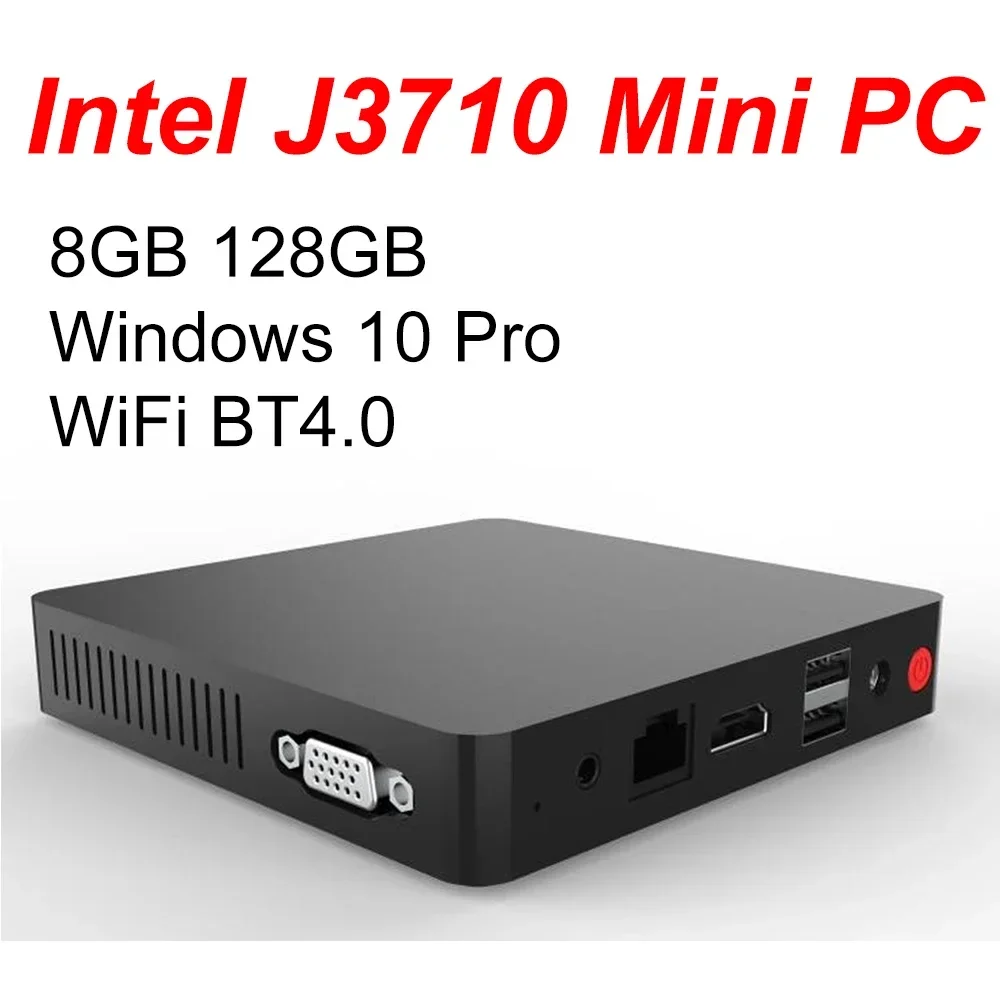 SZBOX Fanless MINI PC Intel Celeron J3710 Mini PC Windows 10 8GB 128GB WiFi BT4.0 VGA 1000M LAN Office Desktop Computer