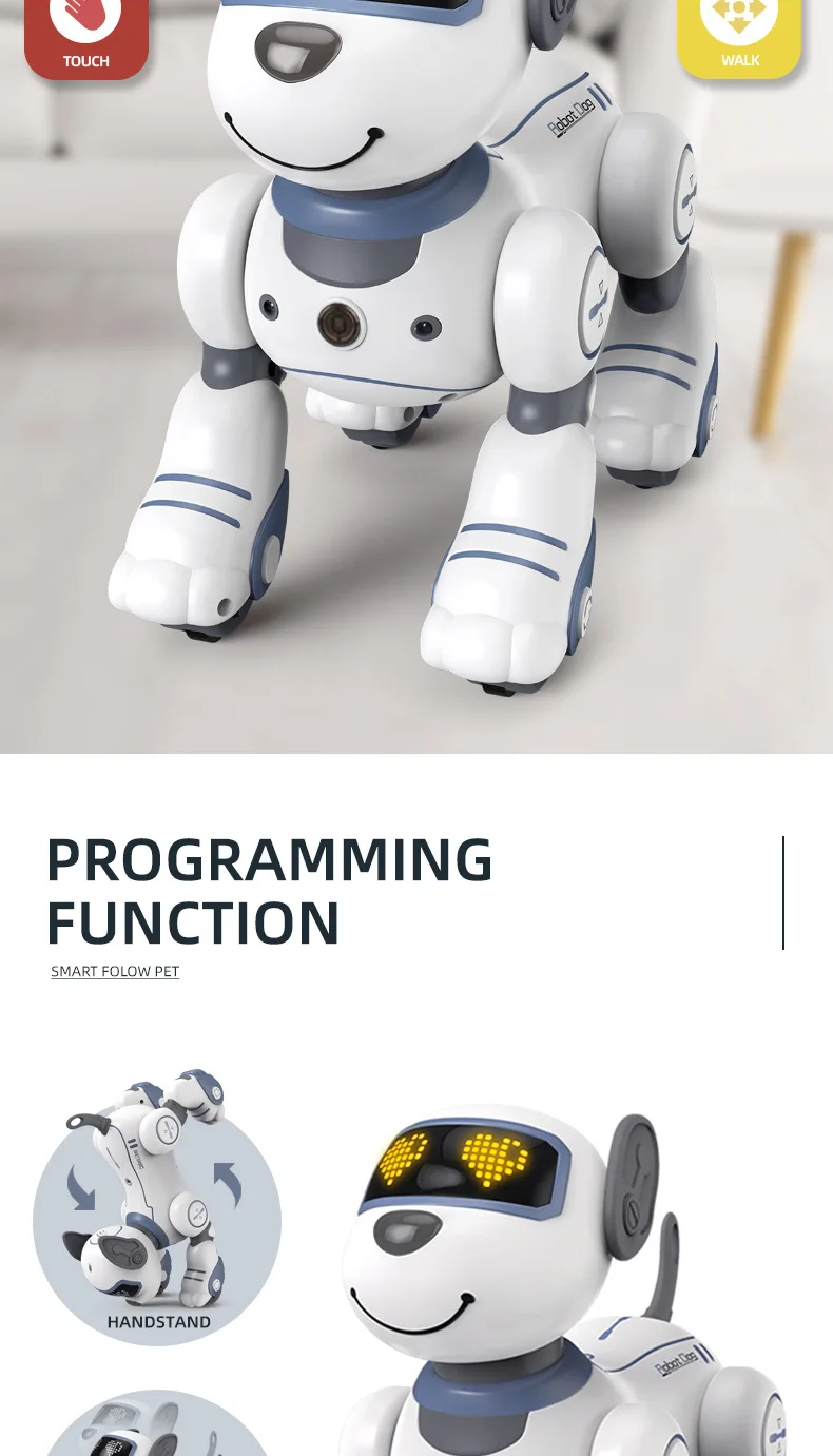 2025 AI Smart Robot Dog - Control de voz, detección táctil, juguete para mascotas programable, regalo para niños y niñas (baile RC)