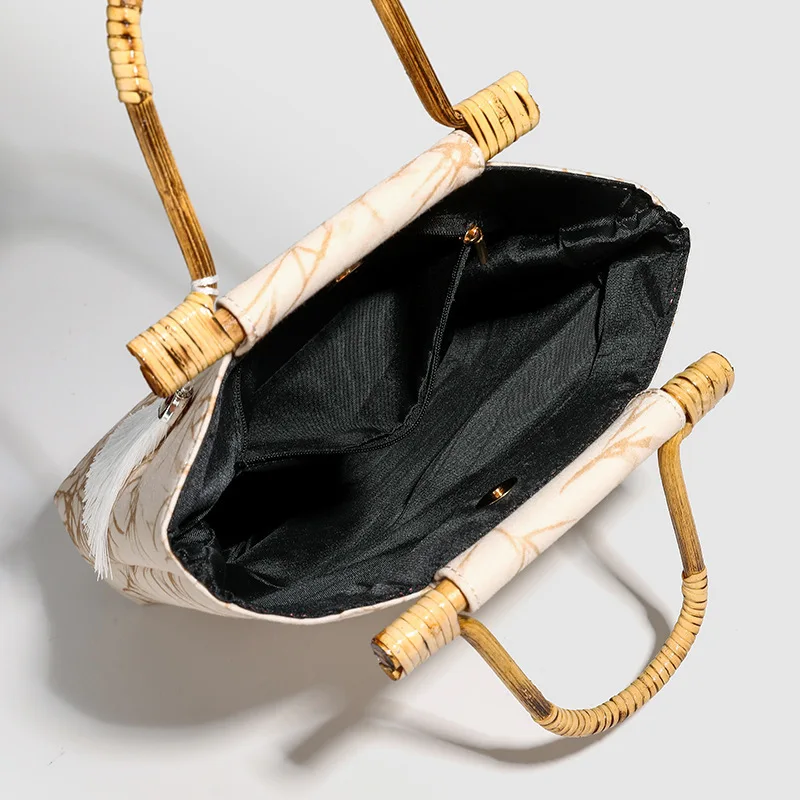 Vintage Chinese style bamboo knot handbag and qipao bag 2024new fashion versatile large capacity versatile new Chinese style bag