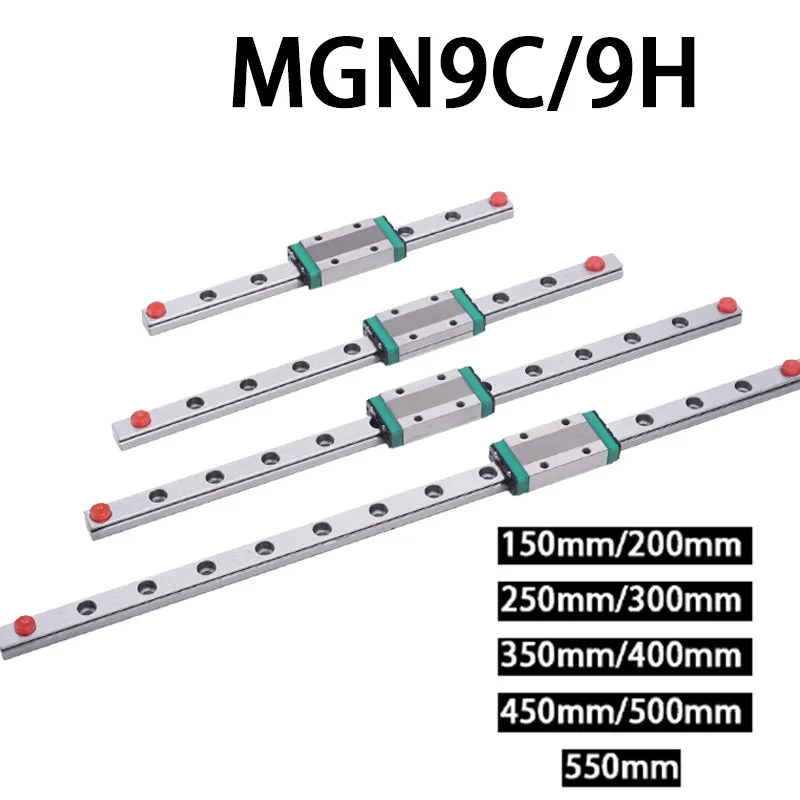 

1PCS MGN9H9C 100 200 300 400 500 550mm Mini Linear Rail Slide 1pc MGN Linear Guide 1pc MGN Block For CNC FA 3D Printer.