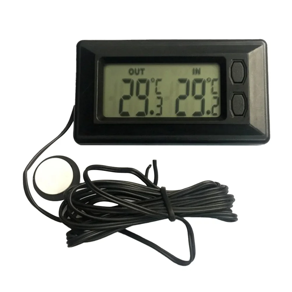 12V Car LCD Digital Display Thermometers with 1.5m CableIndoor Outdoor Meter Thermometer Inside and Outside Auto Tool Instrument