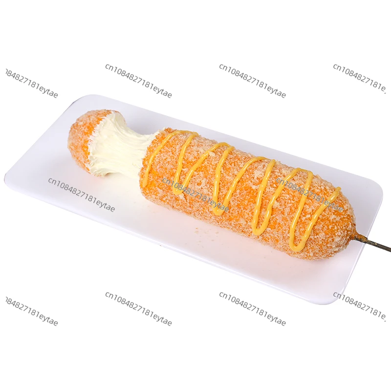 Korean Simulation Food Snack Model Cheese Brushed Hot Dog Stick Model Cheese Stick Props Food Sample Customization