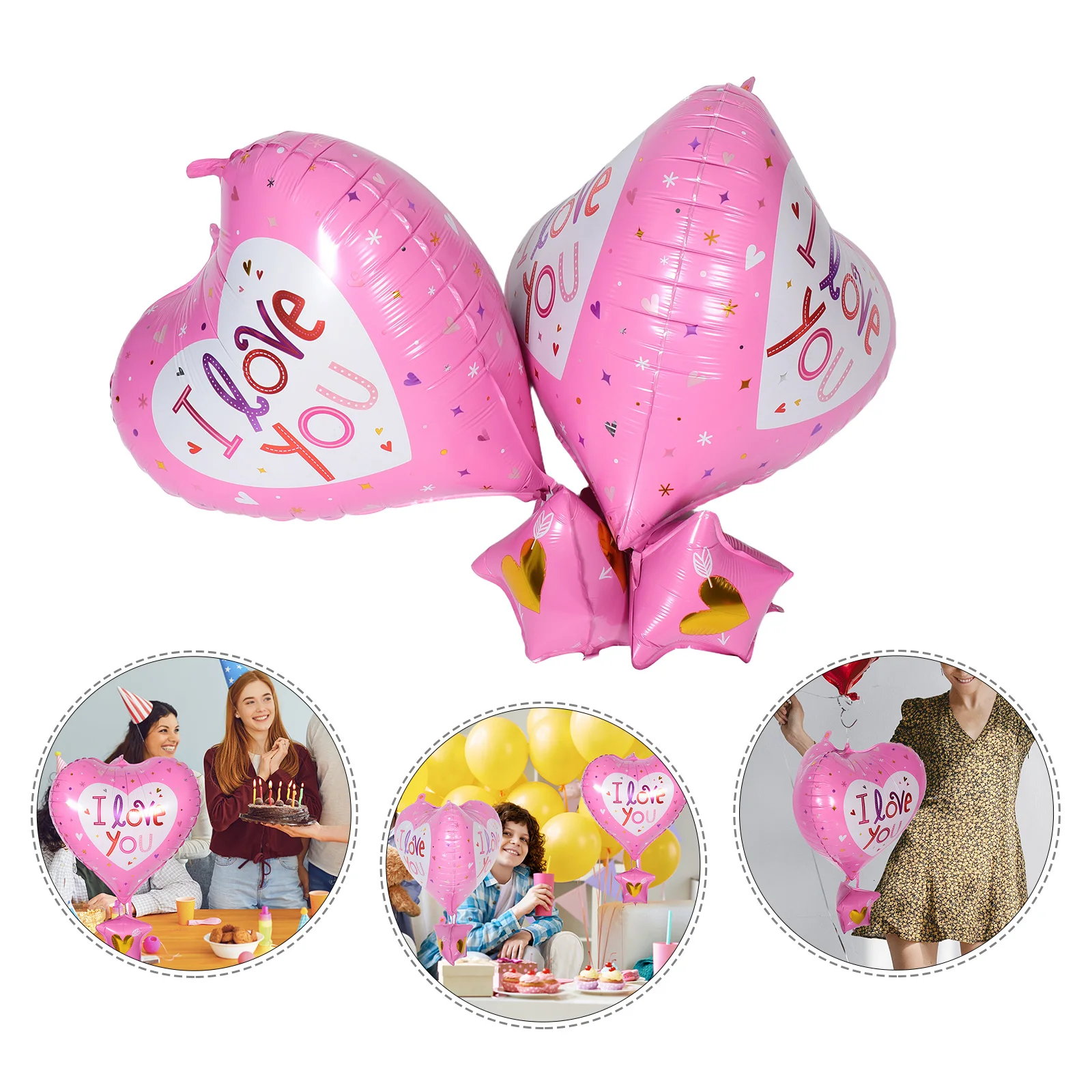 

10Pcs Valentine's Day Pink Foil Heart Balloons Hot Air Shape Birthday Party Decor Shower Anniversary