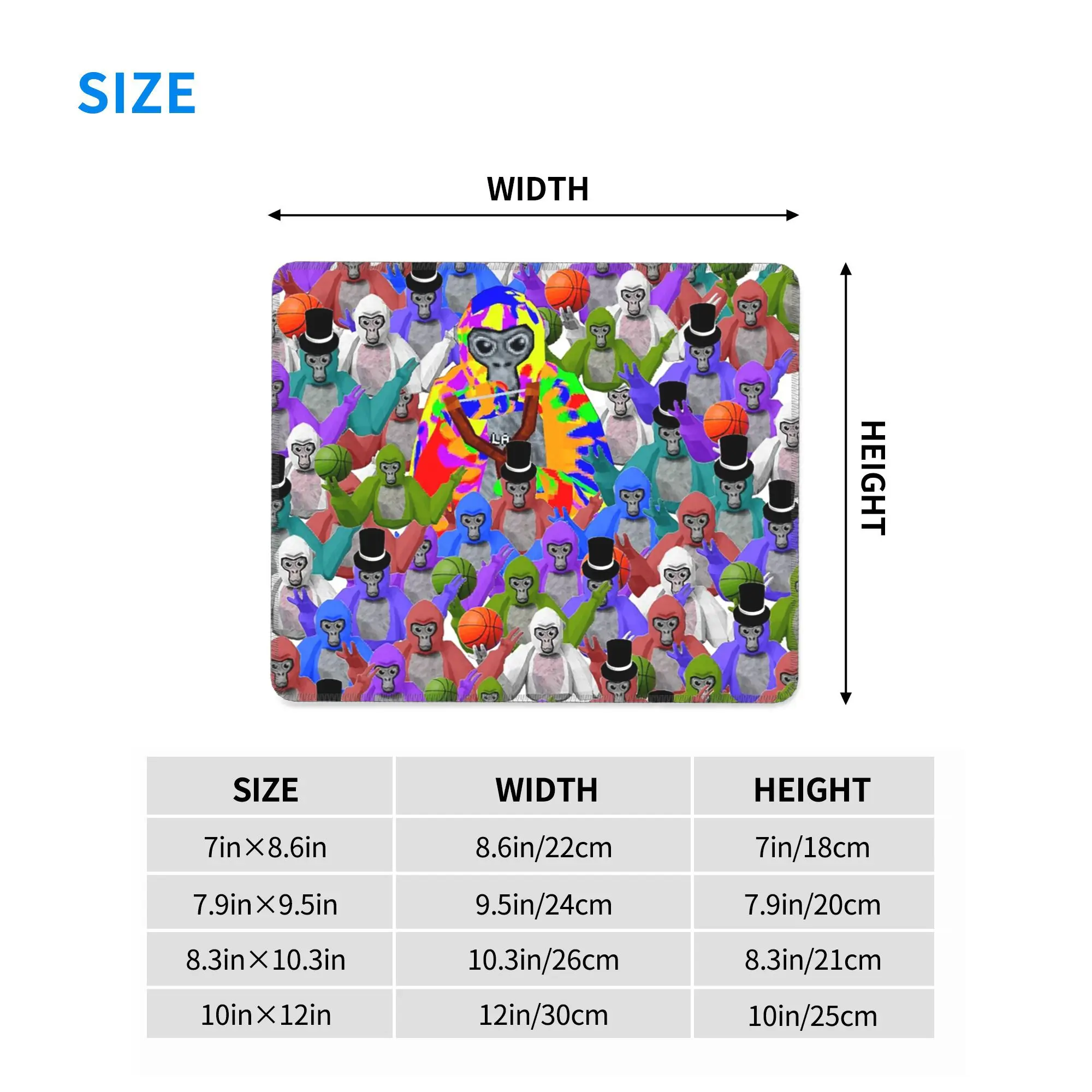 Gorilla Tag Monkey Mosaic Pattern Mouse Pad Computer Keyboard Mouse Mat Gamer PC Laptop Desk Mat Office Accessories Table Mats