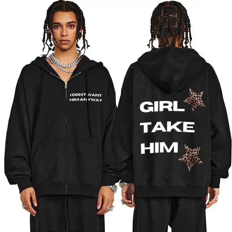 Tate McRae Its Ok Im Ok Album Zipper Hoodie Men Women Vintage Oversized Hoodies Male Casual Fleece Zip Up Jacket Gift for Fans