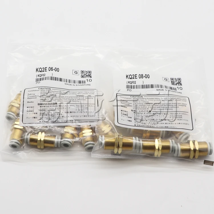 Excelente conector KQ2E04-00/06-00/08-00/10-00/12-00/16-00a placa de partição branca através
