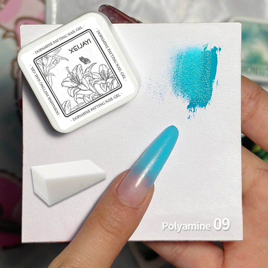 XEIJAYI 1 Stück Pat Painting Gel Nagellack mit 1 Farbschwamm, Farbverlauf, semi-permanent, abziehbar, UV-LED-Nagelkunst-Gel-Lacke für N – Detail 4