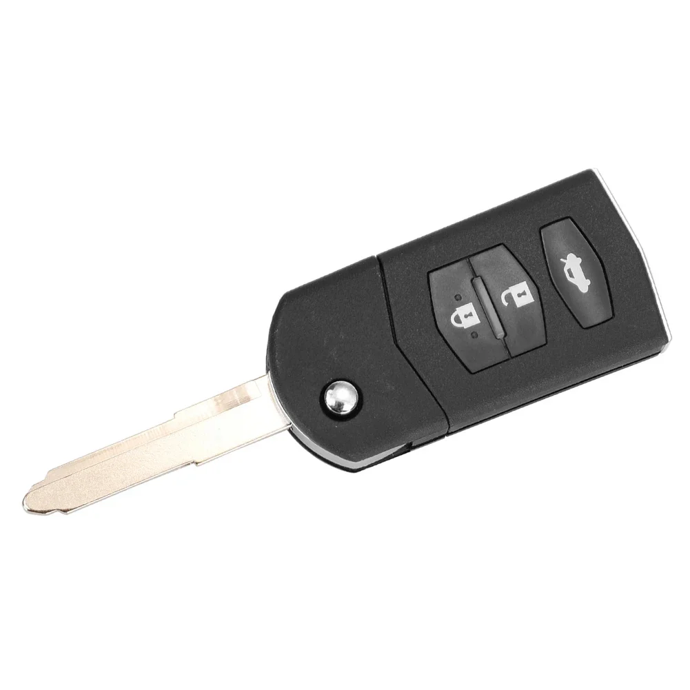2 3 botões remoto chave fob caso escudo dobrável flip para mazda 2 3 5 6 CX-7/CX-9/MX-5 com peças de reposição de lâmina sem cortes