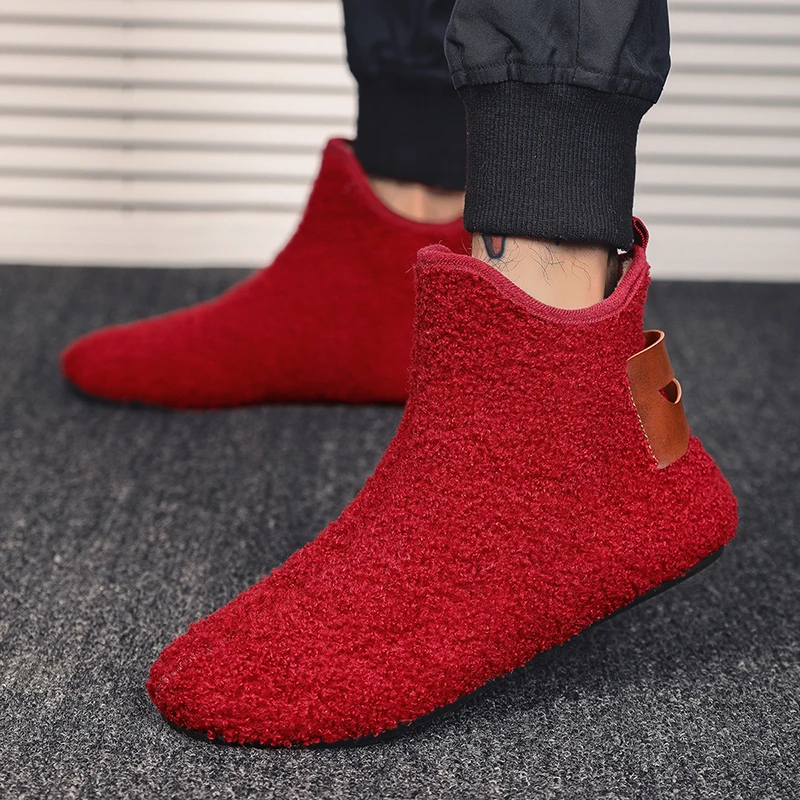 

Мужская обувь Высокие зимние лоферы Домашняя теплая хлопковая обувь Повседневные тапочки Мужская домашняя напольная обувь для спальни Мужская женская спортивная обувь