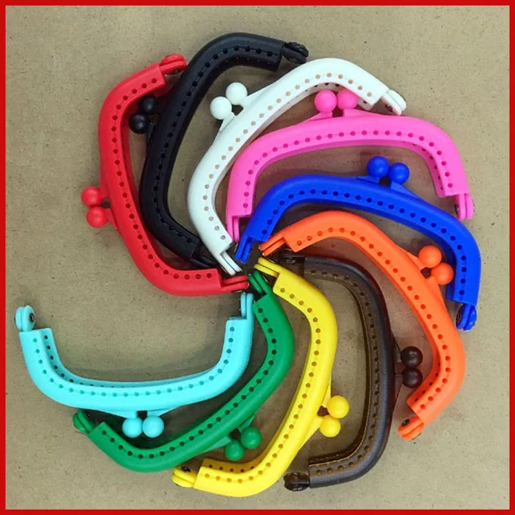 SMTA Scrub Resin Pinhole Purse Frame 8.5CM Arc Plastic Frame DIY Handmade Bag Coin Purse 5pcs/lot