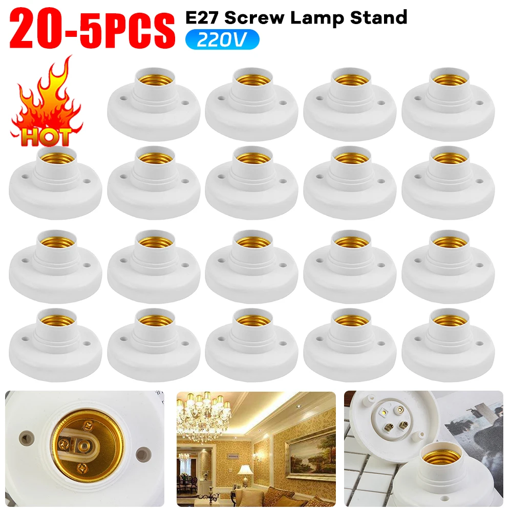 1-20PCS Professional Lamp Holder for E27 220V Bulb Light Base Adapter Multifunctional Lamp Switch Lighting Parts Equipment
