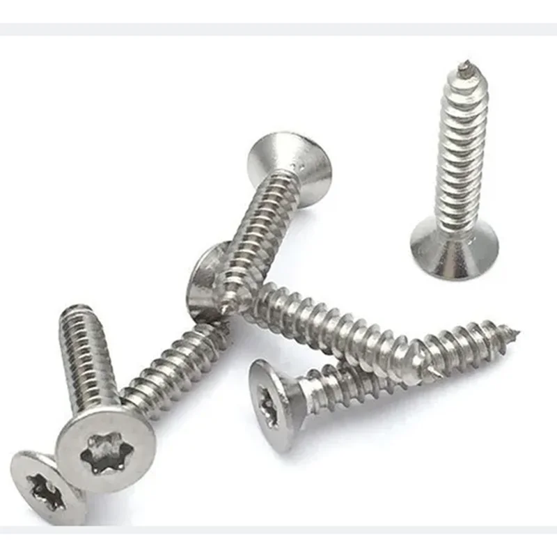 

100pcs/lot M2.9/M3.9/M4.2/M4.8 stainless steel 304 six-lobe plum flat head countersunk self tapping Anti theft screws710