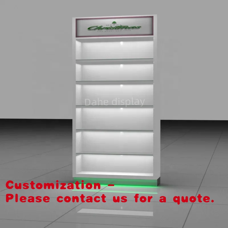 Customize.Custom Design Tall Display Cabinet Smoke Store Display LED Shop Display Cabinet with Top