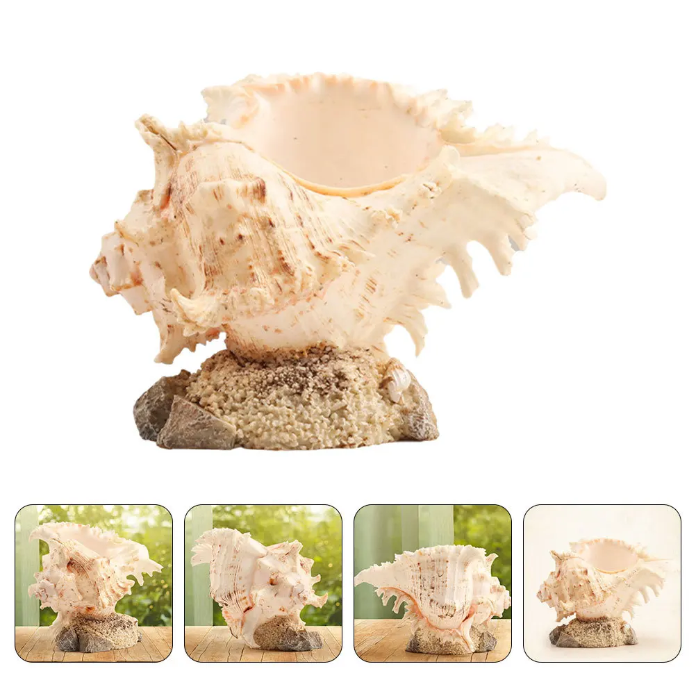 

Conch Decoration Premium Resin Craft for Home Beach Theme Party Fish Tank Ornament Coastal Decor Wedding Desktop Accessory
