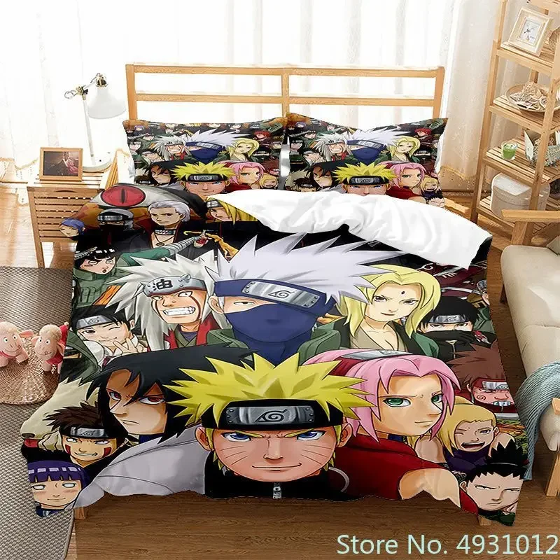 

N-Naruto Vortex Universe College Bedding Set Pillowcase Anime Bedclothes 3D Printed Kids Adult Boys Quilt Duvet Cover Gift