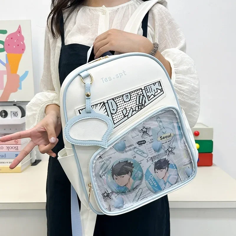 

MBTI Anime Womens Backpack Japanese Style Fashion Transparent Ita Bag Student Cute Lolita Jk Luxury Designer Casual Backpacks