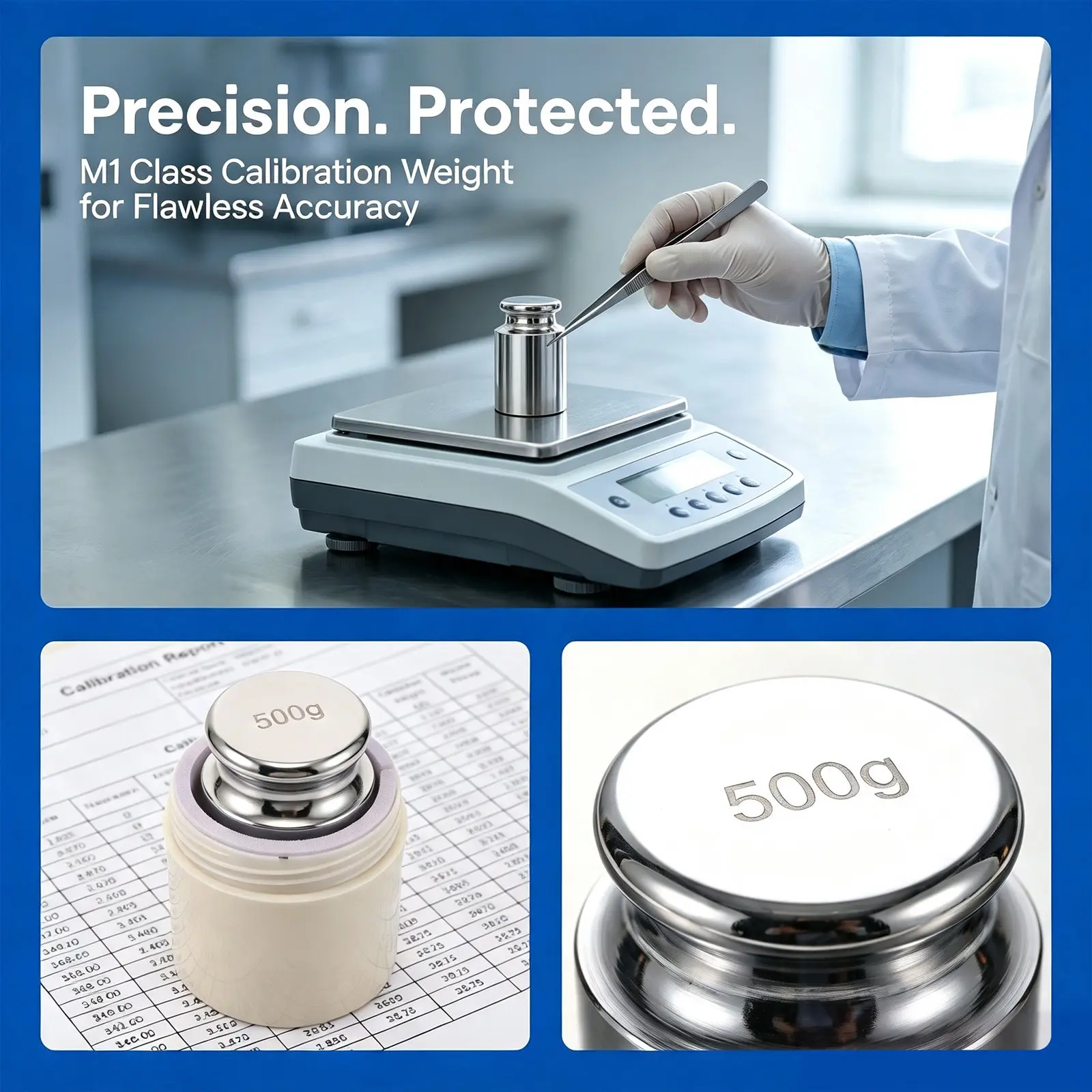500G Stainless Steel Calibration Weight Precision Check Weight for Digital Kitchen Jewelry Postal Scale Laboratory Calibration